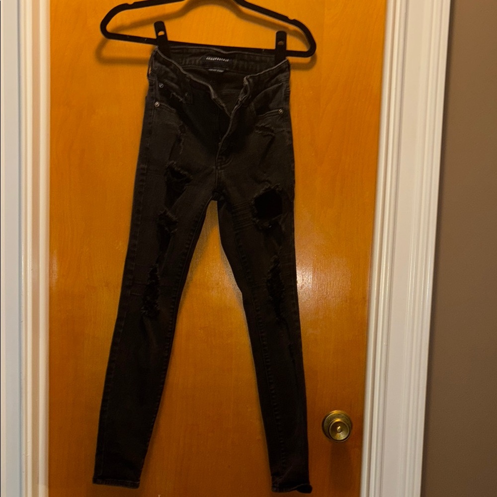 Aeropostale Black Distressed Jeggings
